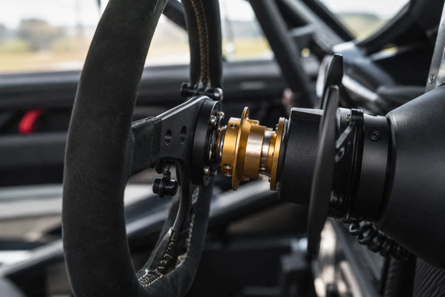 Pormenor da ligação de um volante